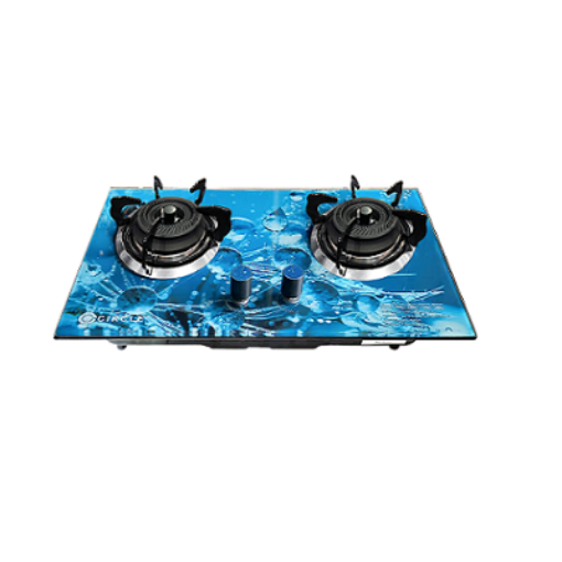 Picture of CIRCLE CABINET DOUBLE BURNER 3D-CGB-C3 GLASS GAS STOVE