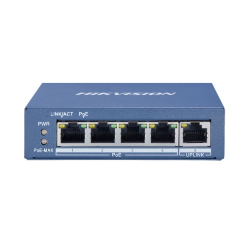 Picture of Hikvision DS-3E0505P-E/M Unmanaged 4 Port  Gigabit POE Switch