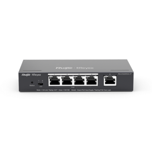 Picture of RG-ES205GC-P, 5 Port Gigabit Smart Cloud Mananged PoE Switch